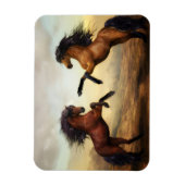Magnet Flexible Dueling Stallions peinture aimant (Vertical)