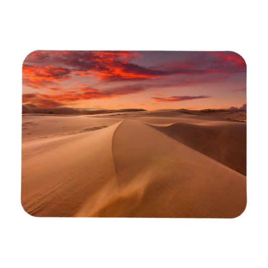 Magnet Flexible Dunes de sable dans le désert au coucher du soleil (Horizontal)