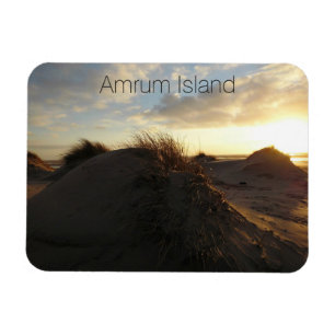 Magnet Flexible Dunes de sable gris au coucher du soleil, Amrum Is