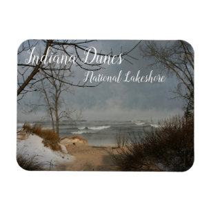 Magnet Flexible Dunes d'Indiana, Vagues sur le lac Michigan, Dunes