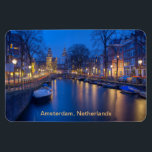 Magnet Flexible Dusk à Amsterdam<br><div class="desc">Aimant de style flex de 4" x 6" avec une image bleue d'Amsterdam. Amsterdam est la capitale de Pays-Bas, connue pour son patrimoine artistique, son système de canaux sophistiqués et ses maisons étroites aux façades à pignons, héritage de l'âge d'or du XVIIe siècle. Le cyclisme est la clé du caractère...</div>