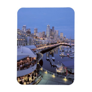 Magnet Flexible Dusk sur Bell Harbour à Seattle, Washington.
