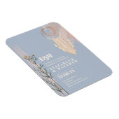 Magnet Flexible Dusty Blue Boho Wedding Invitations (Côté Droit)