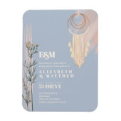 Magnet Flexible Dusty Blue Boho Wedding Invitations (Vertical)