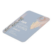 Magnet Flexible Dusty Blue Boho Wedding Invitations (Côté Gauche)