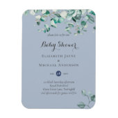 Magnet Flexible Dusty Blue Eucalyptus Invitations de BABY SHOWER v (Vertical)