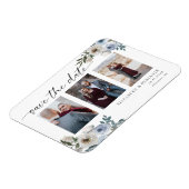 Magnet Flexible Dusty Blue Photo Wedding Enregistrer la date Elega (Côté Gauche)