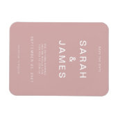 Magnet Flexible Dusty Rose minimaliste mariage moderne Enregistrer (Horizontal)