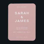 Magnet Flexible Dusty Rose minimaliste mariage moderne Enregistrer<br><div class="desc">Dusty Rose minimaliste Mariage moderne Enregistrer l'aimant de date. Personnalisez cette sauvegarde de la carte de date avec vos détails,  message et autres informations.</div>