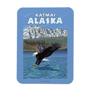 Magnet Flexible Eagle chauve plongeant - Katmai, Alaska