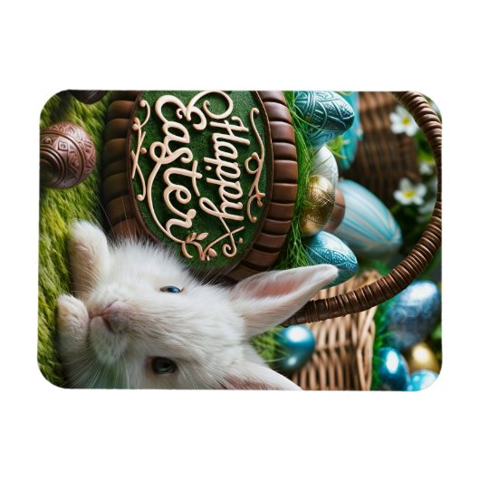 Magnet Flexible Easter Bunny Chocolate Egg (Horizontal)