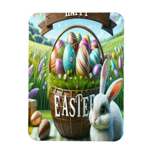Magnet Flexible Easter Bunny Chocolate Egg (Vertical)