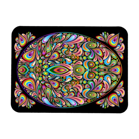 Magnet Flexible Easter Egg Psychedelic Design (Horizontal)