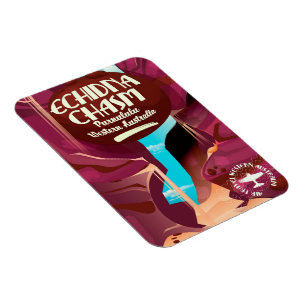 Magnet Flexible Echidna Chasm dessin animé affiche de voyage