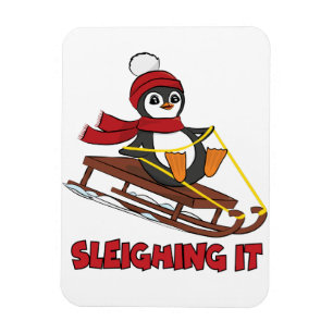 Magnet Flexible Éclairage - Neige Dormant mignon Pingouin hiver