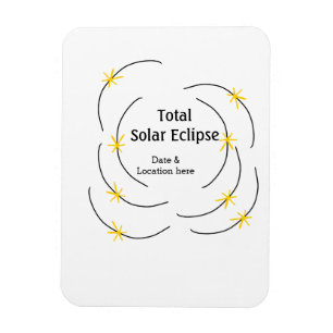 Magnet Flexible Éclipse solaire totale ajoutez date lieu moitié so