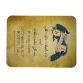 Magnet Flexible Économies rustiques de paon la date (Horizontal)