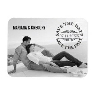 Magnet Flexible Économique Enregistrez la Date photo de mariage mo