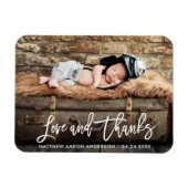 Magnet Flexible Écriture au pinceau moderne Nouveau bébé Amour et (Horizontal)