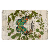 Magnet Flexible écriture bohème papillon botanique français (Horizontal)