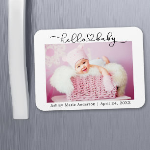 Magnet Flexible Écriture calligraphique moderne cœur bonjour bébé