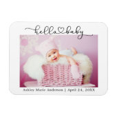 Magnet Flexible Écriture calligraphique moderne cœur hello baby (Horizontal)