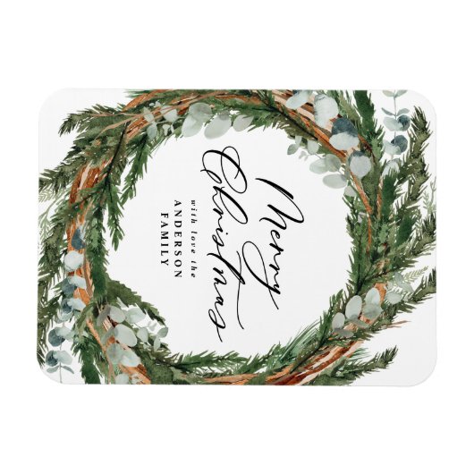 Magnet Flexible Écriture de feuille minimale moderne Noël (Horizontal)