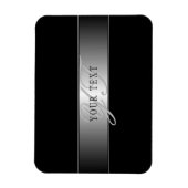 Magnet Flexible Écriture élégante de monogramme modifiable | Noir (Vertical)