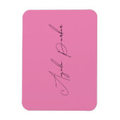 Magnet Flexible Écriture manuscrite Nom professionnel simple rose (Vertical)