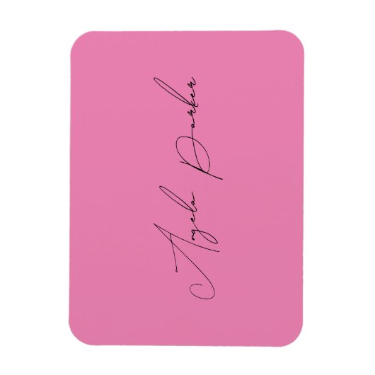 Magnet Flexible Écriture manuscrite Nom professionnel simple rose (Vertical)