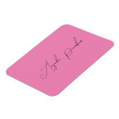 Magnet Flexible Écriture manuscrite Nom professionnel simple rose (Côté Gauche)