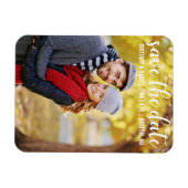 Magnet Flexible Écriture Moderne | Photo de Couple Save The Date (Horizontal)