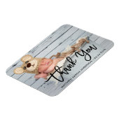 Magnet Flexible Écriture moderne pinceau Nouveau bébé Merci Blk (Côté Gauche)