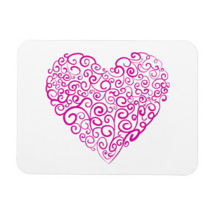 Magnet Flexible Écriture spirale coeur rose pour la Saint Valentin