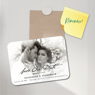 Magnet Flexible Écriture vintage Script Photo Enregistrer La Date