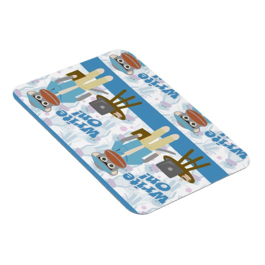Magnet Flexible Écrivez ! Écrivain Sock Monkey Auteur Fun (Côté Droit)
