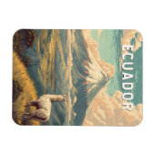 Magnet Flexible Ecuador Illustration Travel Art Vintage (Horizontal)