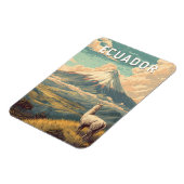 Magnet Flexible Ecuador Illustration Travel Art Vintage (Côté Gauche)