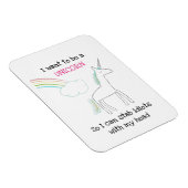 Magnet Flexible Edgy Unicorn avec Rainbow et Confetti Funny (Côté Droit)