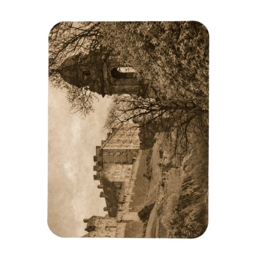 Magnet Flexible Edinburgh Castle Sepia Photograph (Vertical)