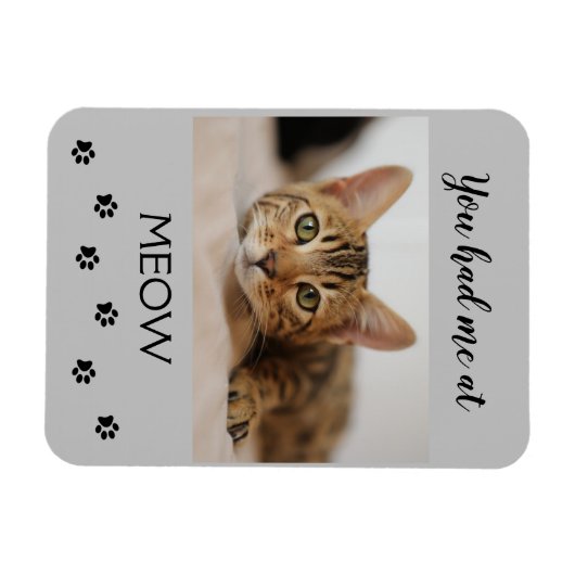 Magnet Flexible Editable Vous M'Avez Eu À Meow (Horizontal)