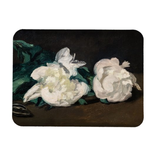 Magnet Flexible Edouard Manet - Branche des pivoines blanches, sec (Horizontal)