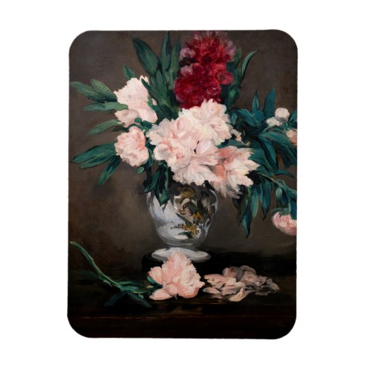 Magnet Flexible Edouard Manet - Vase of Peonies on  Small Pedestal (Vertical)