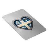 Magnet Flexible Effet acier inoxydable du drapeau cardiaque québéc (Côté Droit)