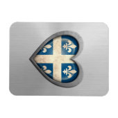 Magnet Flexible Effet acier inoxydable du drapeau cardiaque québéc (Horizontal)