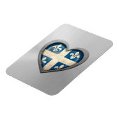 Magnet Flexible Effet acier inoxydable du drapeau cardiaque québéc (Côté Gauche)