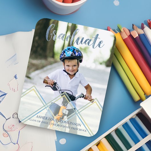 Magnet Flexible Effet de transparence Delicate Bleu Pré K Graduati