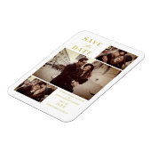 Magnet Flexible Effet doré Moderne 3 Photos personnalisées Mariage (Côté Gauche)