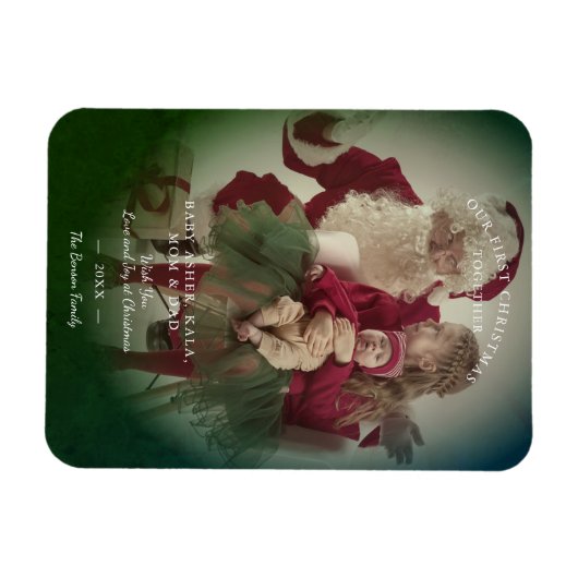 Magnet Flexible Effet Transparence Joyeux Noël Photo Famille (Horizontal)