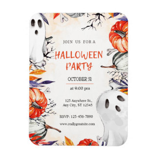 Magnet Flexible Éffrayant Halloween Party Invitation Citrouille fa